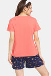 Rosaline Bon Appetit Knit Cotton Shorts Set - Ocean Cavern — thumbnail 3